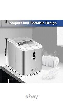 KUMIO Ice Makers Machine Countertop 12kg/24h 9 Thick Bullet Ice Ready In 6-9 Min