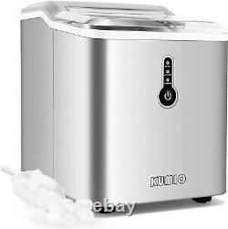 KUMIO Ice Makers Machine Countertop, 12kg/24h, 9 Thick Bullet Ice Ready in 6-9