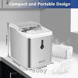 KUMIO Ice Makers Machine Countertop, 12kg/24h, 9 Thick Bullet Ice Ready in 6-9