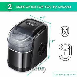 Kismile Counter top Ice Maker Machine with Self-cleaning 26LBS/24H Compact Au