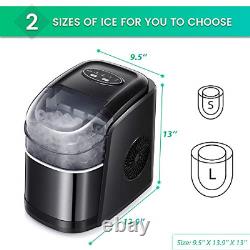 Kismile Counter top Ice Maker Machine with Self-cleaning, 26LBS/24H Compact Ice