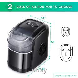 Kismile Countertop Ice Maker Machine, 26Lbs/24H Compact Automatic Ice Makers, 9 Cu