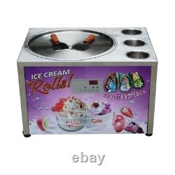 Kolice Commercial Tabletop 45cm round pan+3 buckets Fried Ice Cream Roll Machine