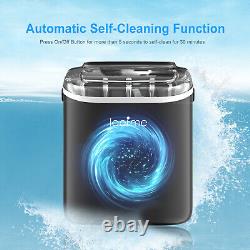 LOEFEME 1.2L Countertop Portable Ice Cube Maker Machine Stainless Steel PP Home