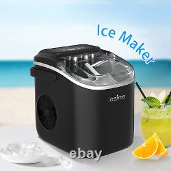 LOEFEME 1.2L Portable Ice Maker Machine Countertop Stainless Steel PP Home
