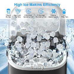 LOEFME 1.2L Automatic Ice Maker Machine Black Electric Ice Cube Maker Countertop