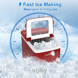 LOEFME 2L New Ice Maker Machine Portable Compact Countertop Fast Ice Cube Maker