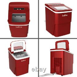 LOEFME 2L New Ice Maker Portable Compact Countertop Fast Ice Cube Maker Red