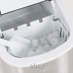 LOEFME Ice Cube Maker Machine Stainless Steel Electric CounterTop Ice Maker 2.2L
