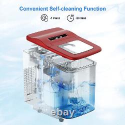 LOEFME Ice Maker Machine 2L Portable Countertop Electric Fast Ice Cube Maker Red
