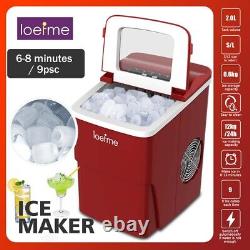 LOEFME Ice Maker Machine Automatic Electric Ice Cube Maker Countertop Portable