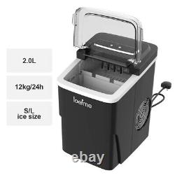 LOEFME Ice Maker Machine Compact Portable Countertop Black Ice Cube Maker 2L