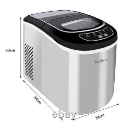 LOEFME Ice Maker Machine Portable Counter Top Ice Bullet Making Electric Silver
