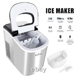 Large Ice Maker Machine 2.2L 26lbs/24H Portable Countertop Ice Cube Maker UK