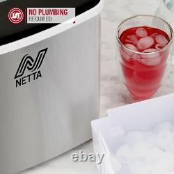 NETTA Silver Automatic Countertop Ice Cube Maker Machine No Plumbing Required