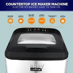 NutriChef Countertop Ice Maker Machine Countertop with Ice Scoop & Basket