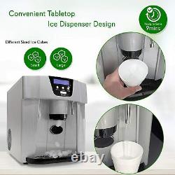 NutriChef Portable Kitchen Countertop Ice Cube Maker & Water Dispenser Machine