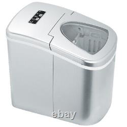 Portable Countertop Ice Cube Maker Electric Compact Machine 26lbs/day Silver Bar