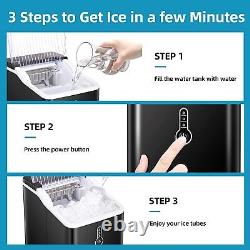 Portable Countertop Ice Maker Machine, Compact Cube Maker with Scoop