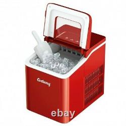 Portable Countertop Ice Maker Machine with Scoop-Red Color Red