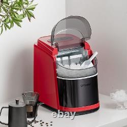 Portable Ice Maker Countertop Ice Maker Machine with Ice Scoop & Basket Red