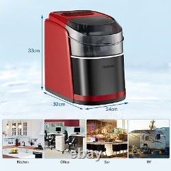 Portable Ice Maker Countertop Ice Maker Machine with Ice Scoop & Basket Red
