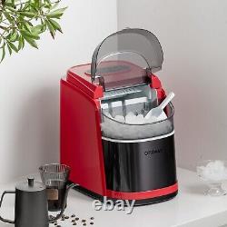 Portable Ice Maker Countertop Ice Maker Machine with Ice Scoop & Basket Red