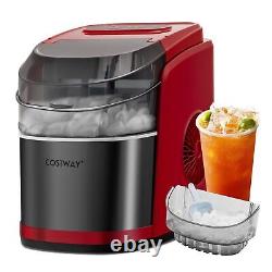 Portable Ice Maker Countertop Ice Maker Machine with Ice Scoop & Basket Red