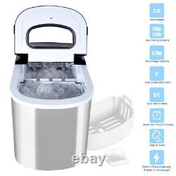 Portable Stainless Steel Ice Cube Maker Ice Machine Countertop 12KG/24H 2.2L UK
