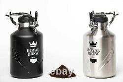 Royal Brew Nitro Cold Brew Coffee Growler Pro Nitro Maker Machine Silver