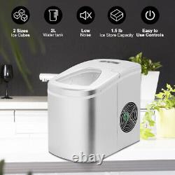 SMAD Countertop Ice Cube Maker Machine 2.2L Electric Fast Automatic Silver Home
