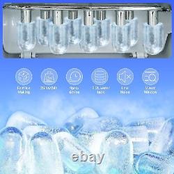 SMAD Countertop Ice Cube Maker Machine Silver 2 Ice Sizes with Ice Scoop Basket