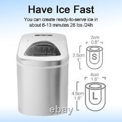SMAD Ice Maker Machine Portable 2 Size Fast Making Under 6-10 Minutes 12kg/24H