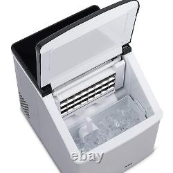 Silver Counter Top Ice Maker Machine, Compact Automatic Ice Maker, Cubes Ready in