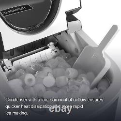 Stainless Steel 2.2L Countertop Ice Cube Maker Machine Quick Ice Making & Quiet