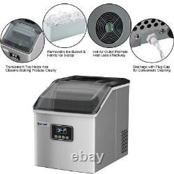 Stainless Steel Ice Maker 22 kg/24 H Countertop Ice Machine with Scoop and Basket