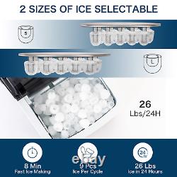 Techdorm Ice Maker Machine for Countertop, 9 Bullet Ice Cubes Ready in 6-8 Minut