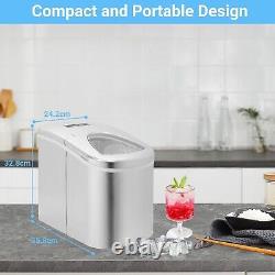 Techomey Ice Maker Machine for Countertop, 12 Kg/ 24 Hours, 2 Ice Sizes, 2.2L