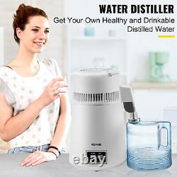VEVOR 4L 750W Countertop Home Water Distiller Machine Distilled Purifier White