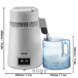 VEVOR 4L 750W Countertop Home Water Distiller Machine Distilled Purifier White