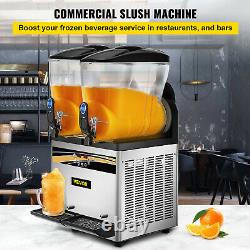 VEVOR Commercial Double Bowl Slush Machine Frozen Drink Machine 2x15L 1000W