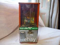 VINTAGE 1950s AMERICAN 10c TINPLATE TOY N JOY COUNTERTOP GUMBALL VENDING MACHINE