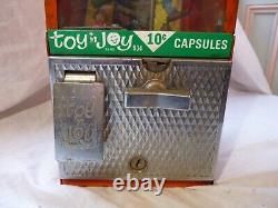 VINTAGE 1950s AMERICAN 10c TINPLATE TOY N JOY COUNTERTOP GUMBALL VENDING MACHINE