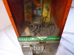 VINTAGE 1950s AMERICAN 10c TINPLATE TOY N JOY COUNTERTOP GUMBALL VENDING MACHINE